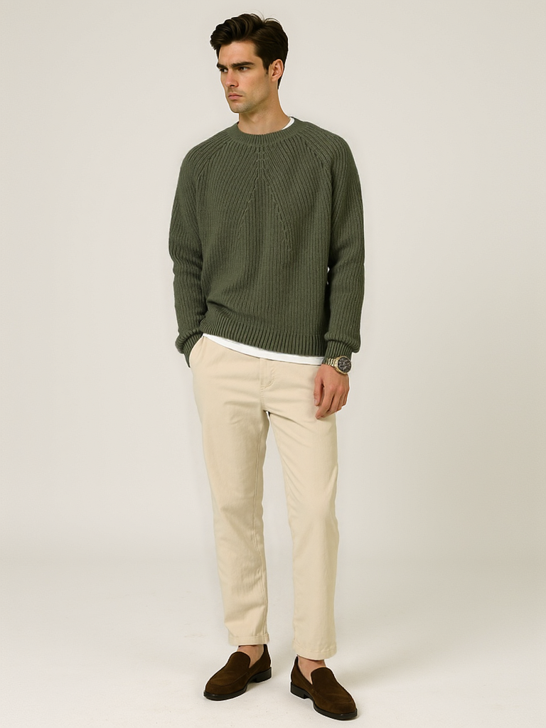 Pull ras du cou texturé pour homme