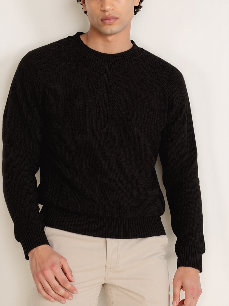 Pull ras du cou texturé pour homme