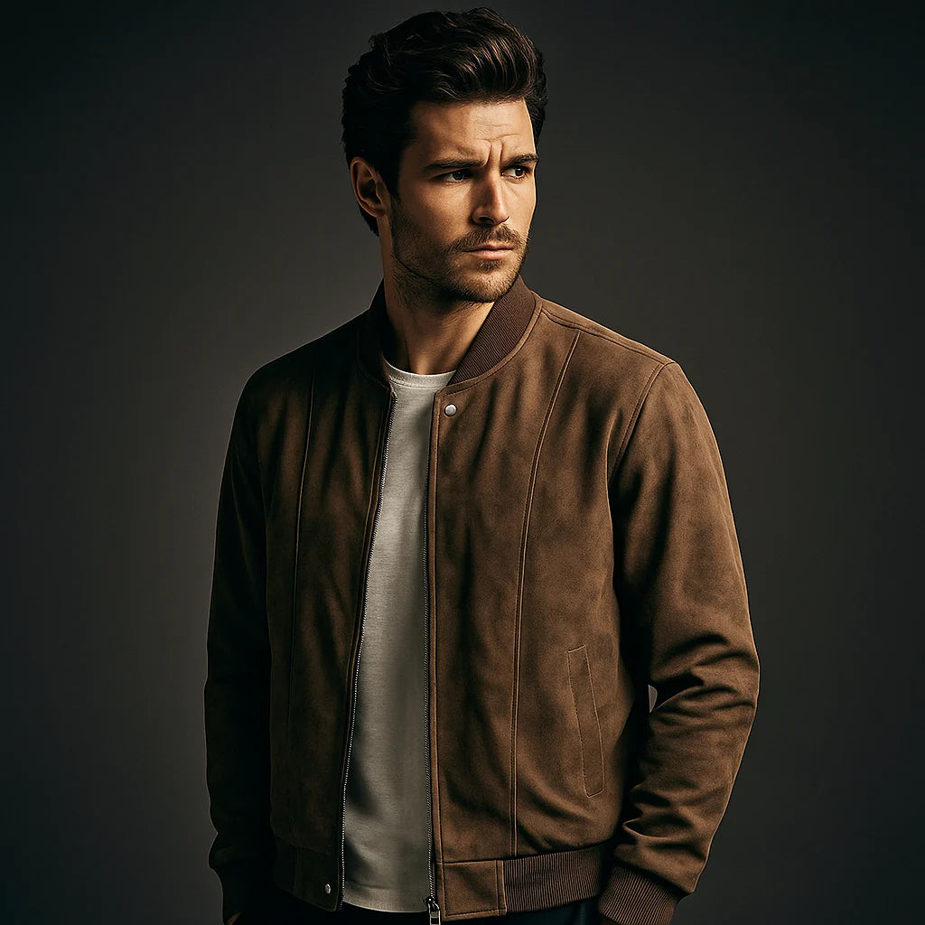 Suede Look Bomber Jacket