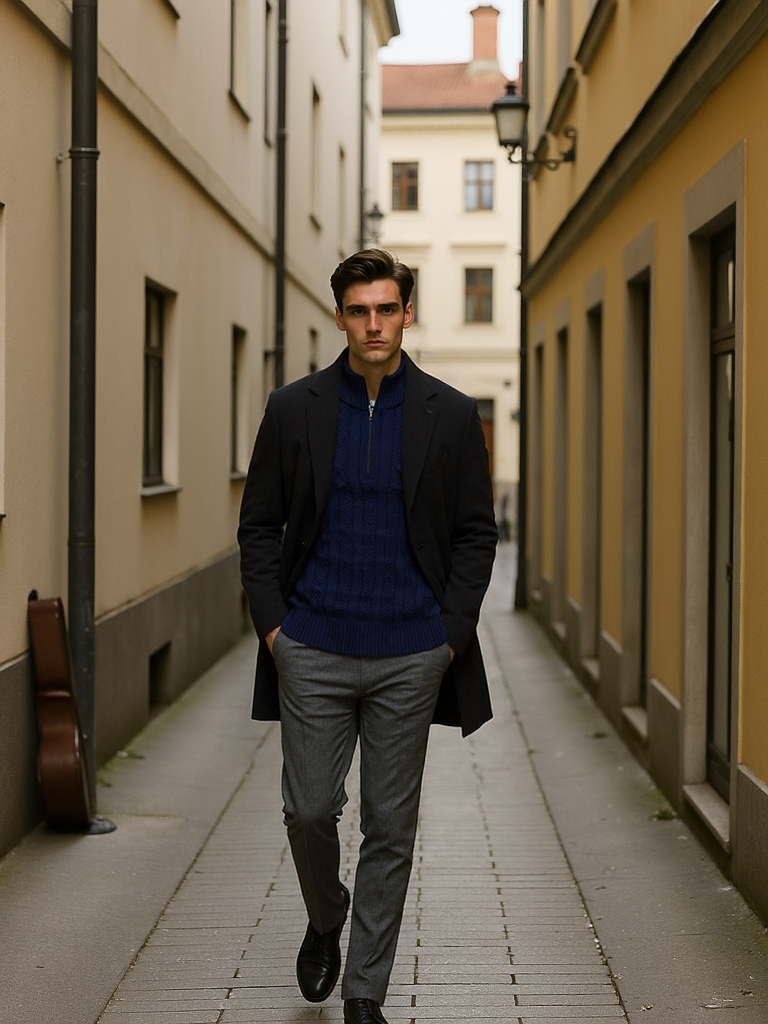 Pull demi-zip sur mesure