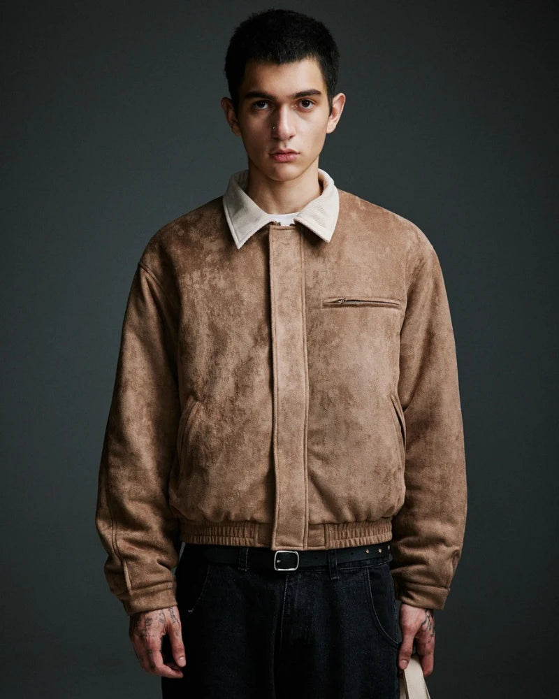Suede-Look Bomber Jacket