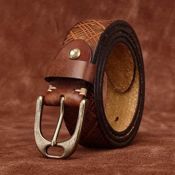 Engraved Leather Belt