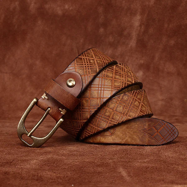Engraved Leather Belt