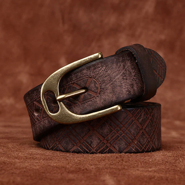 Engraved Leather Belt