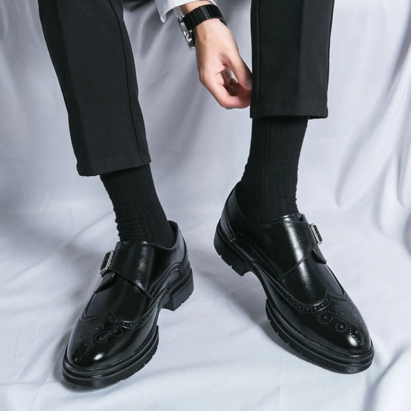 Wingtip Monk Strap Oxford Shoes