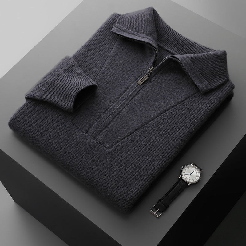 Pull en cachemire à demi-zip