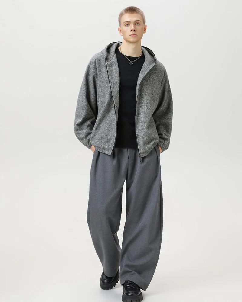 Wool Blend Hooded Jacket