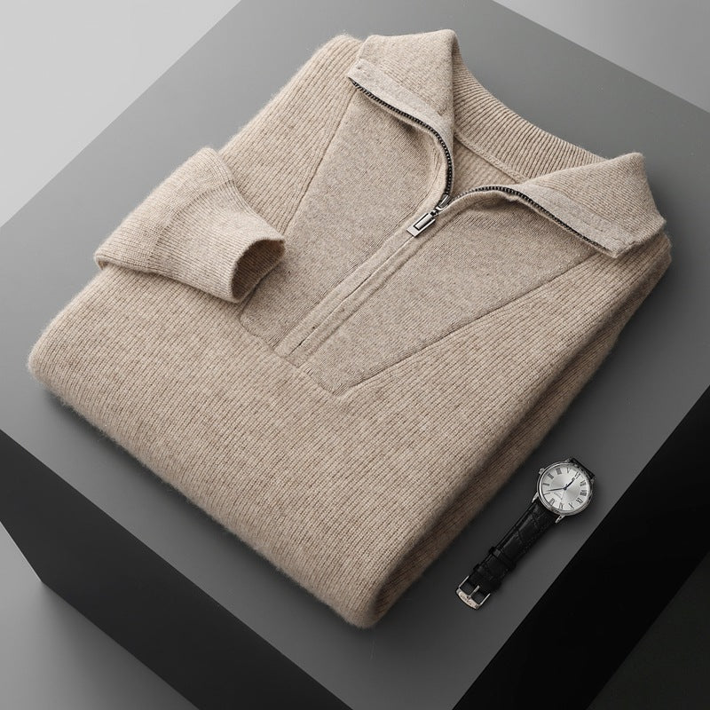 Pull en cachemire à demi-zip