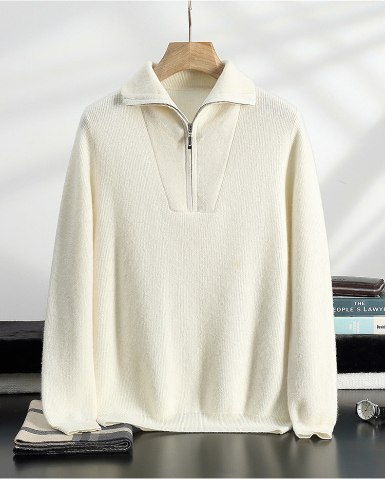 Pull en cachemire à demi-zip