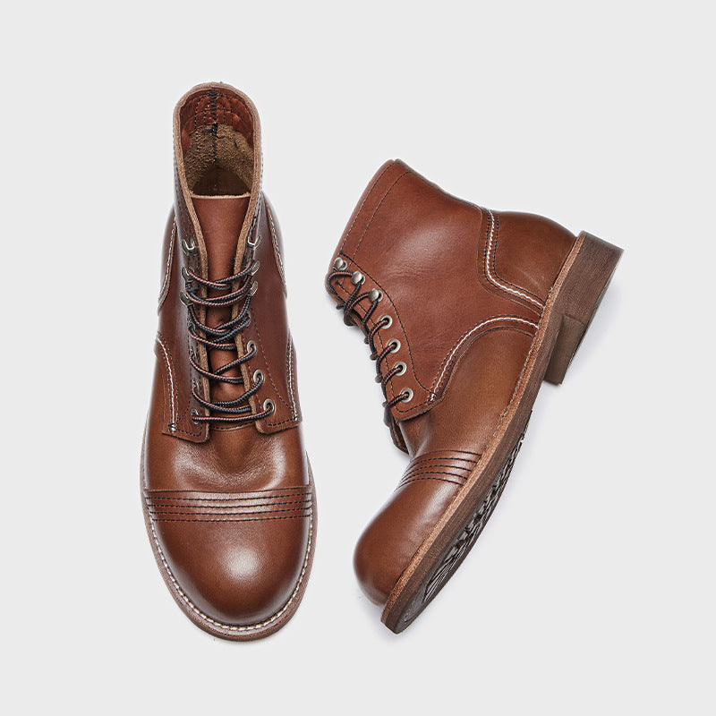 Leather Lace Up Boots