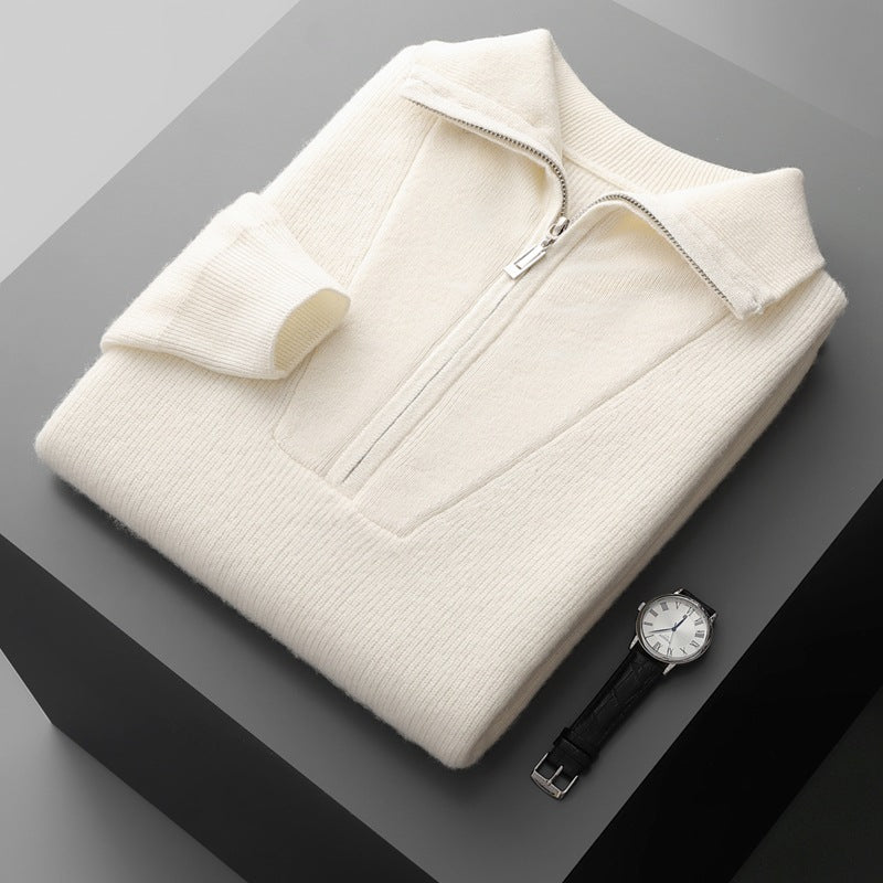 Pull en cachemire à demi-zip