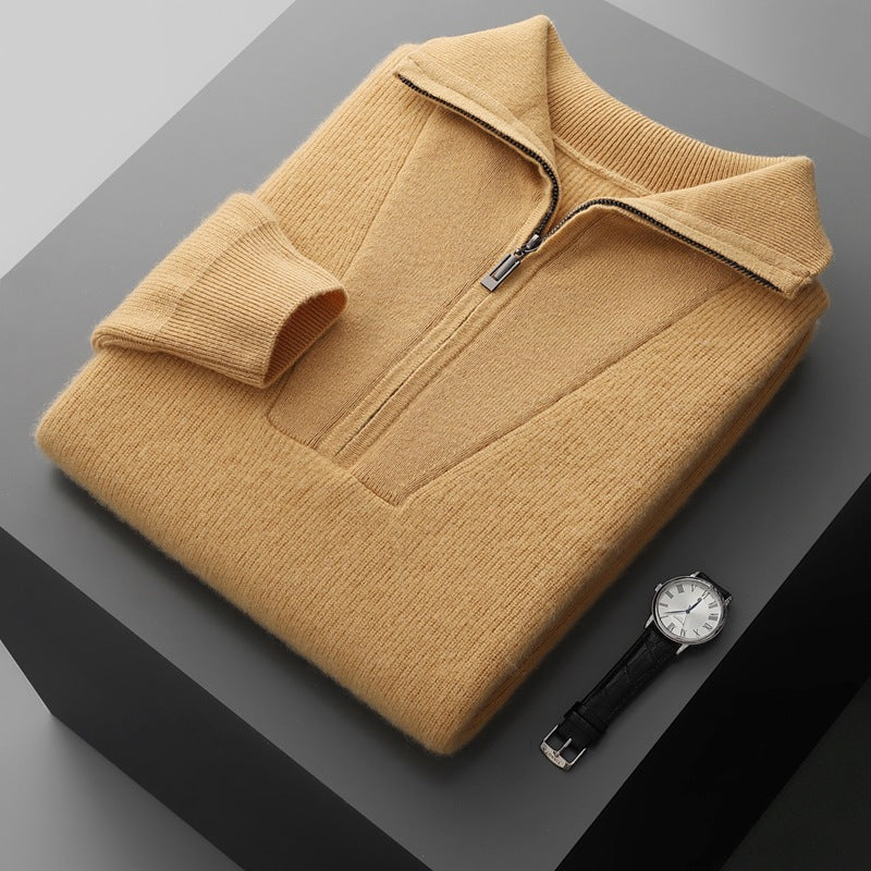 Pull en cachemire à demi-zip