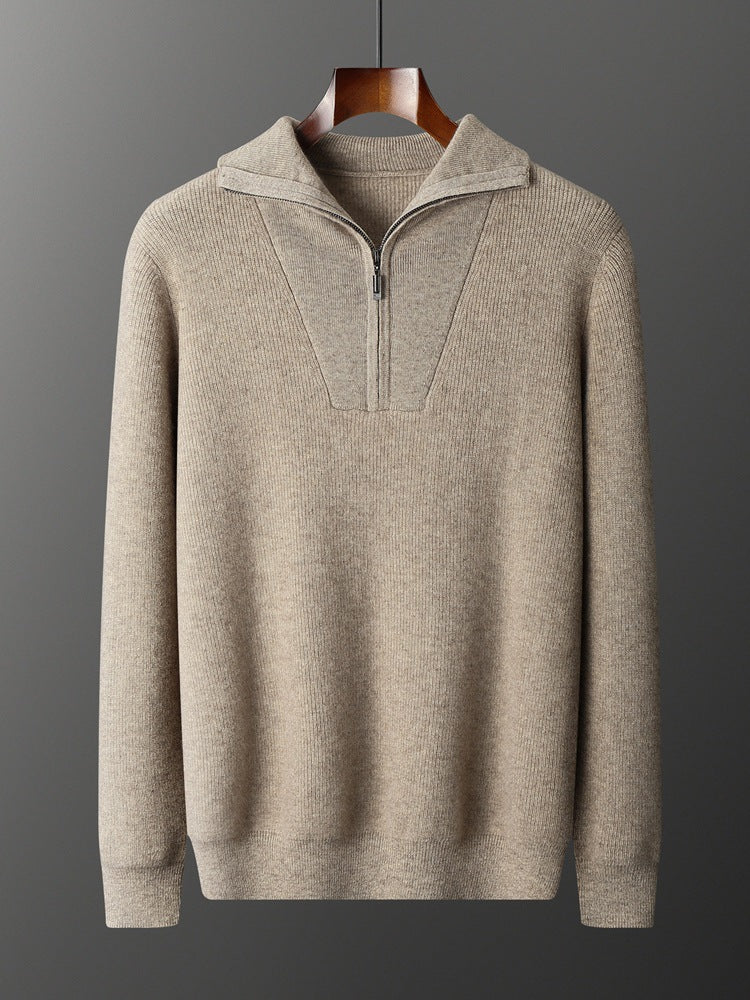 Pull en cachemire à demi-zip