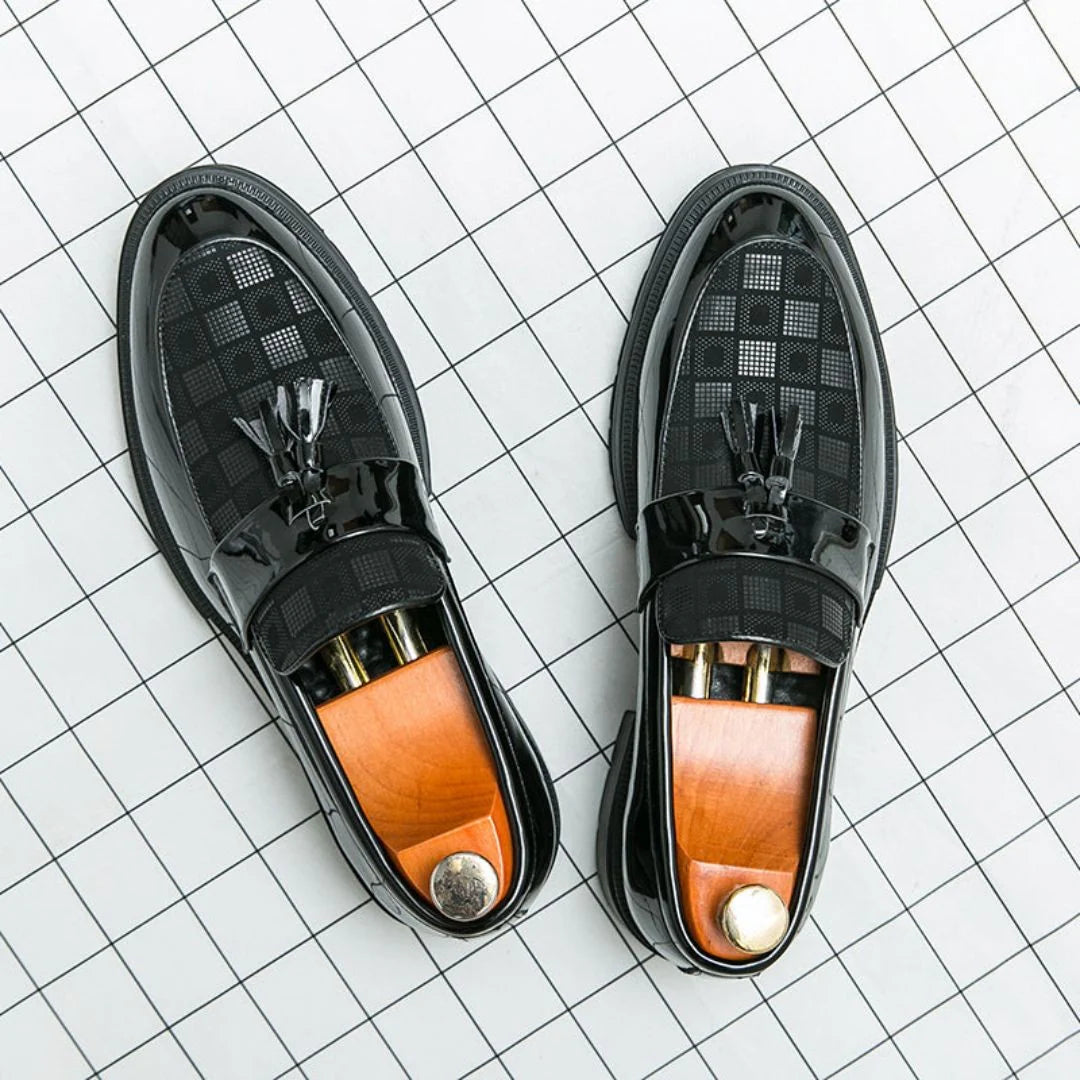 Checkered Tassel Loafers