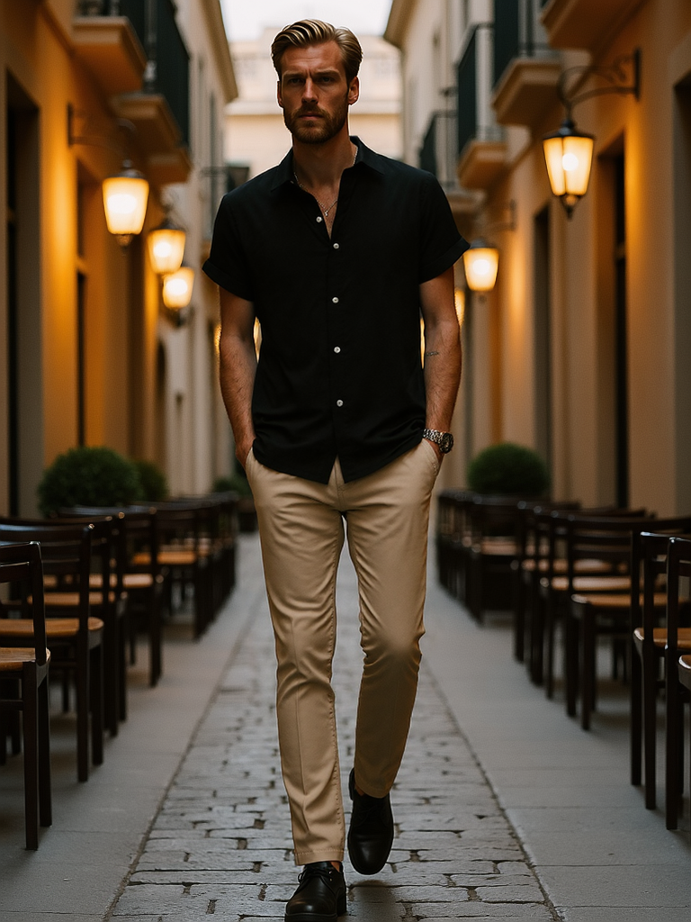 Chemise décontractée à manches courtes