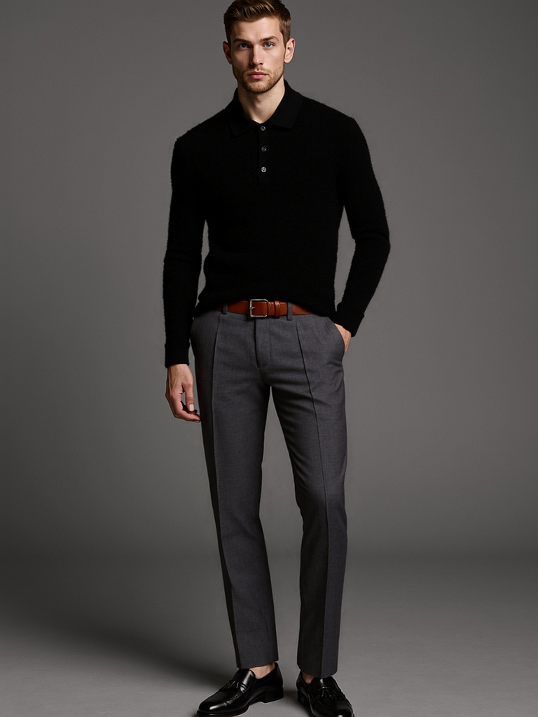 Wool Polo Sweater