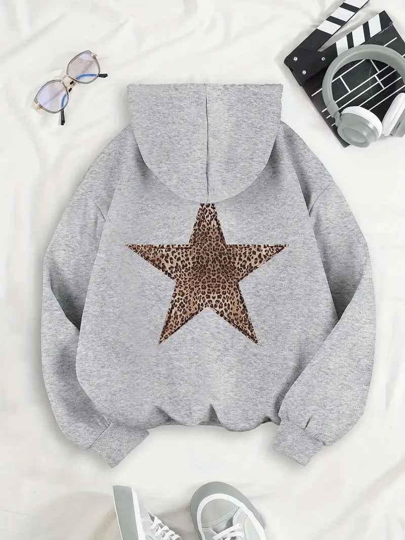 Leopard Print Oversized Hoodie