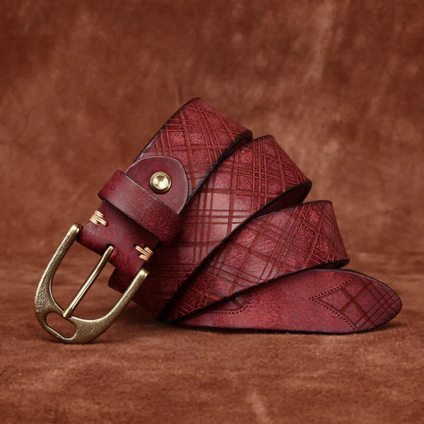 Engraved Leather Belt