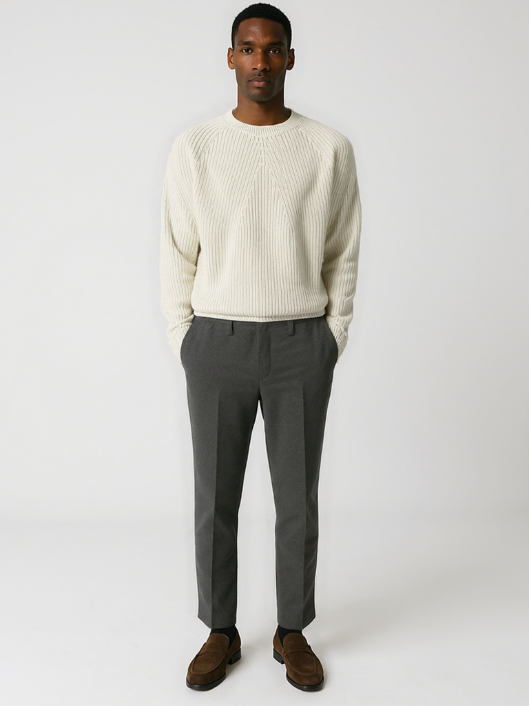 Pull ras du cou texturé pour homme