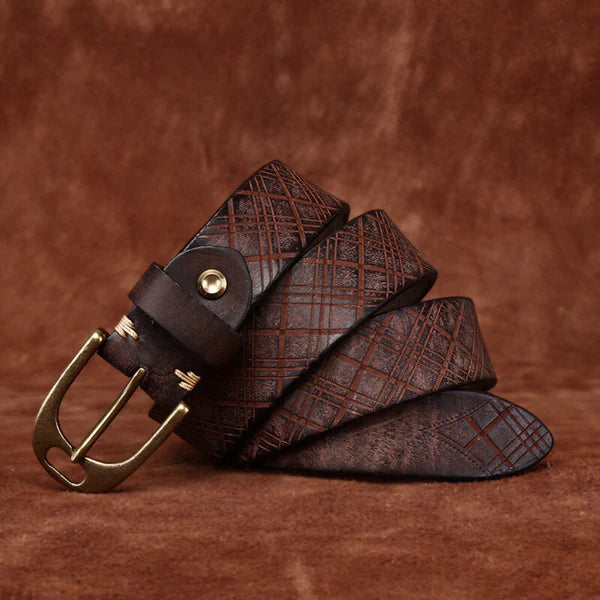 Engraved Leather Belt
