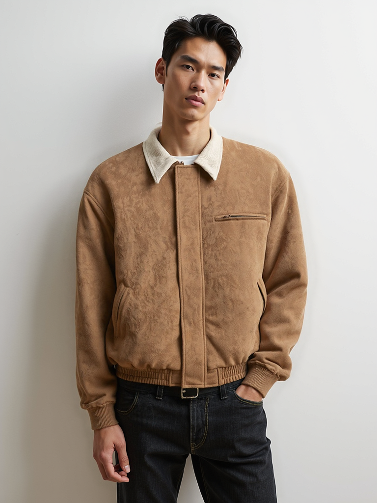 Suede-Look Bomber Jacket