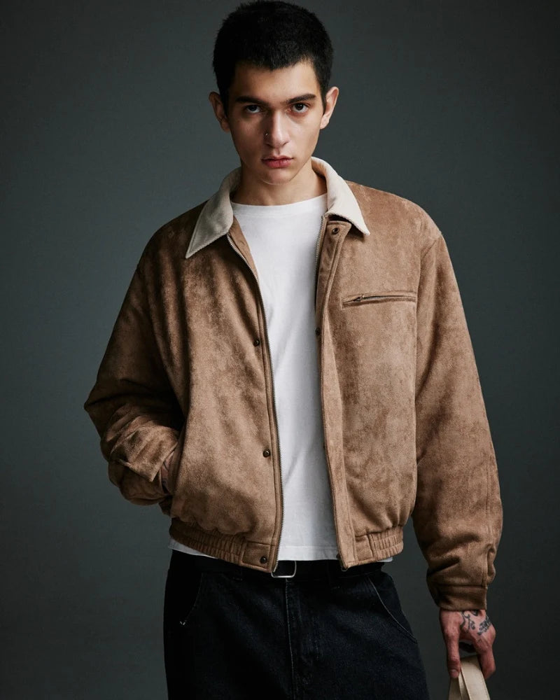 Suede-Look Bomber Jacket