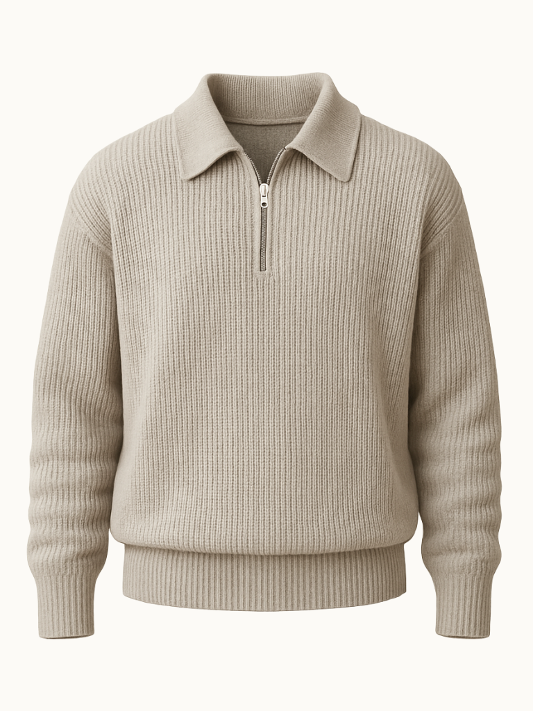 Pull en tricot zippé de qualité supérieure