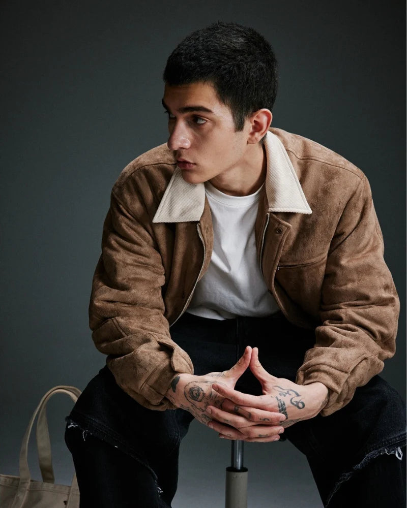 Suede-Look Bomber Jacket