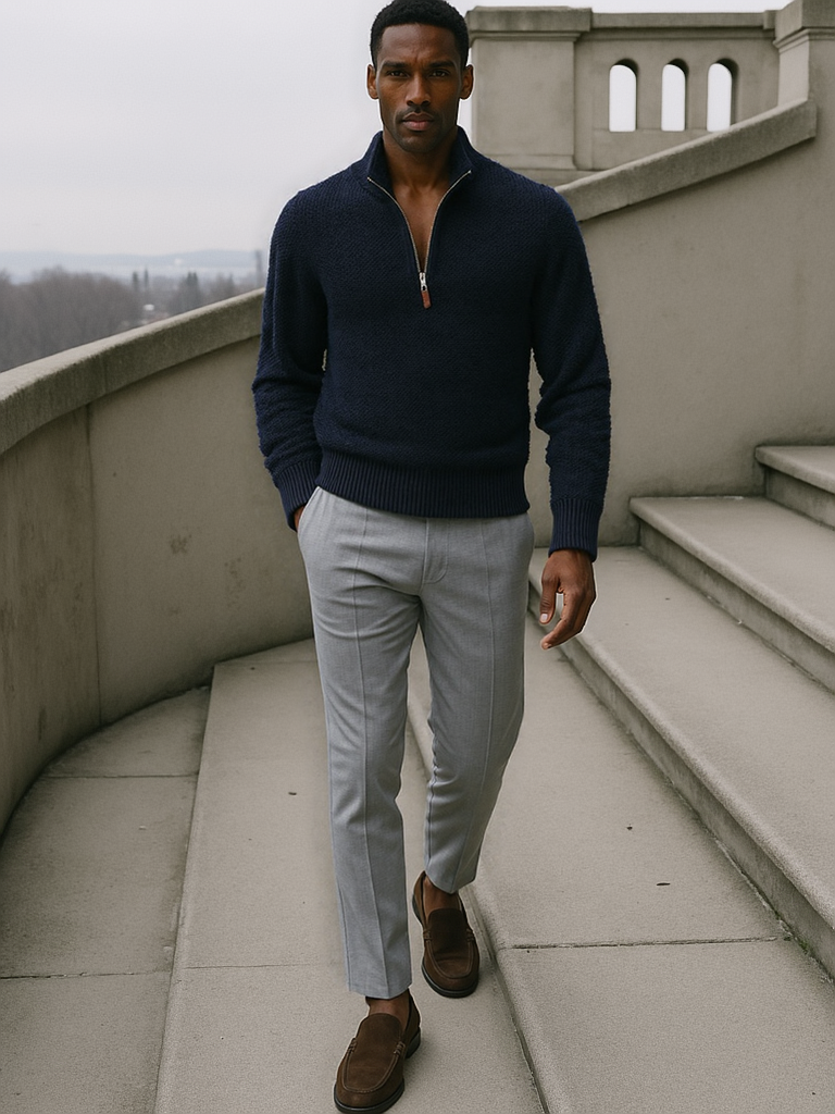 Pull demi-zip sur mesure