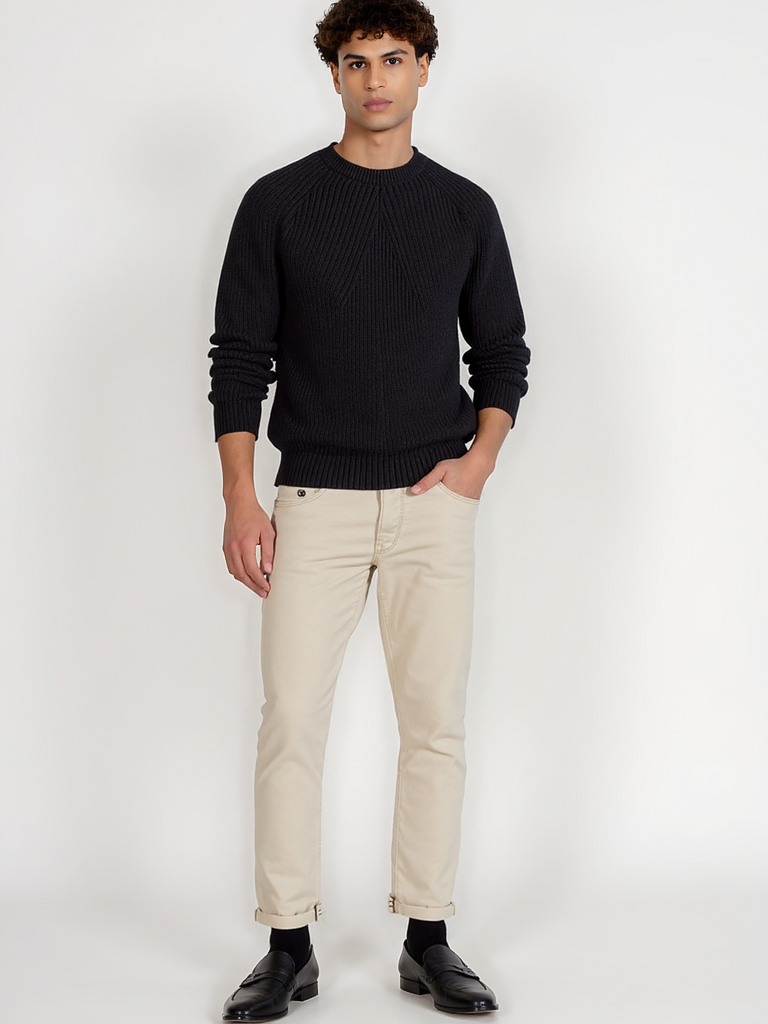 Pull ras du cou texturé pour homme