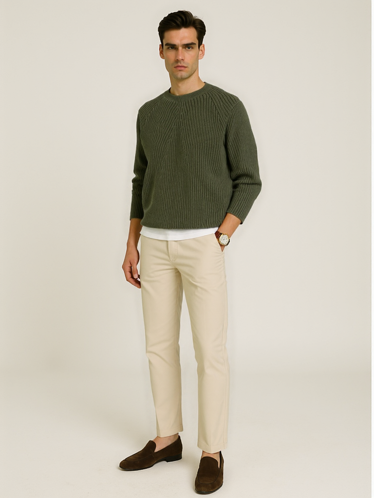 Pull ras du cou texturé pour homme