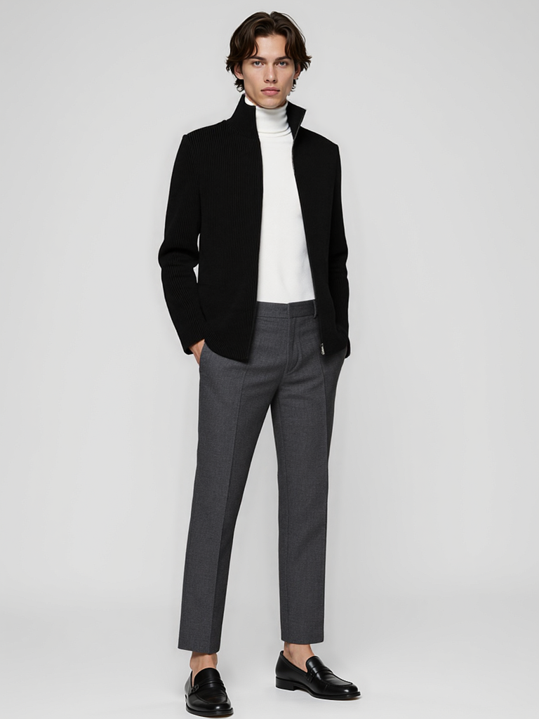 Wool Zip Cardigan