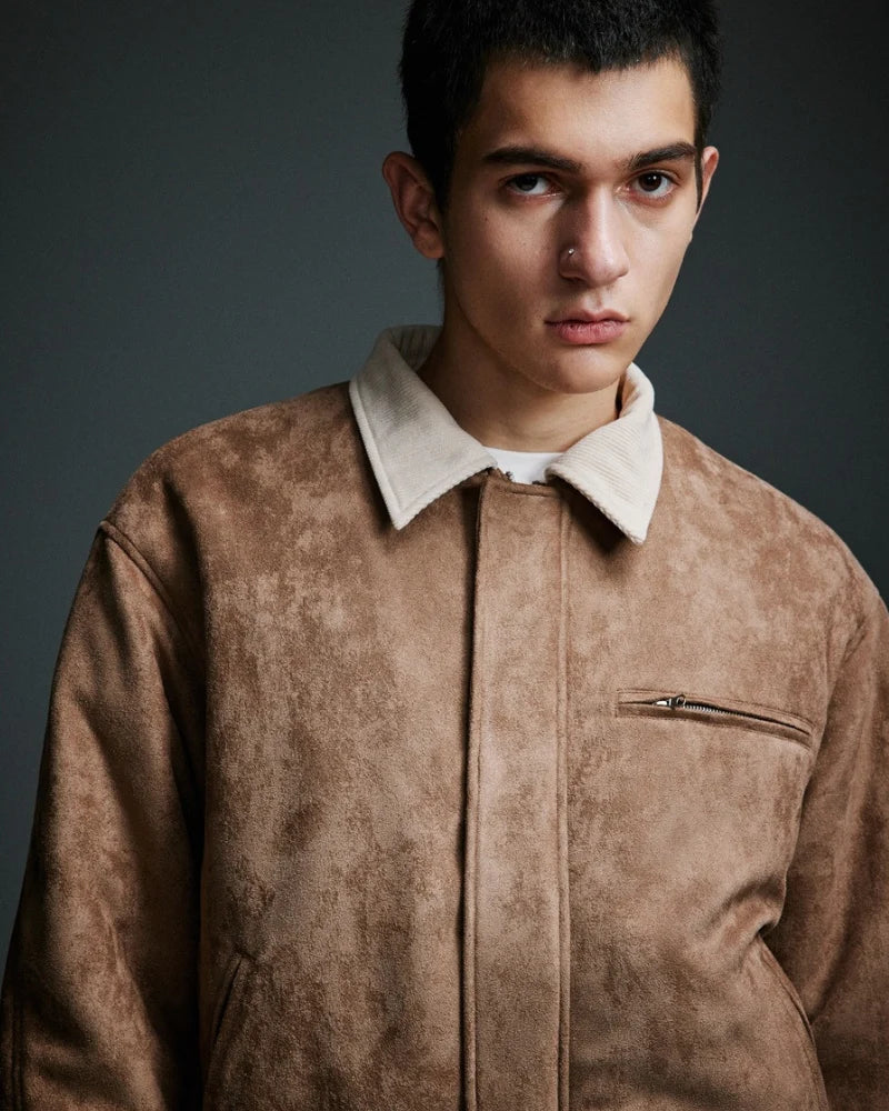 Suede-Look Bomber Jacket
