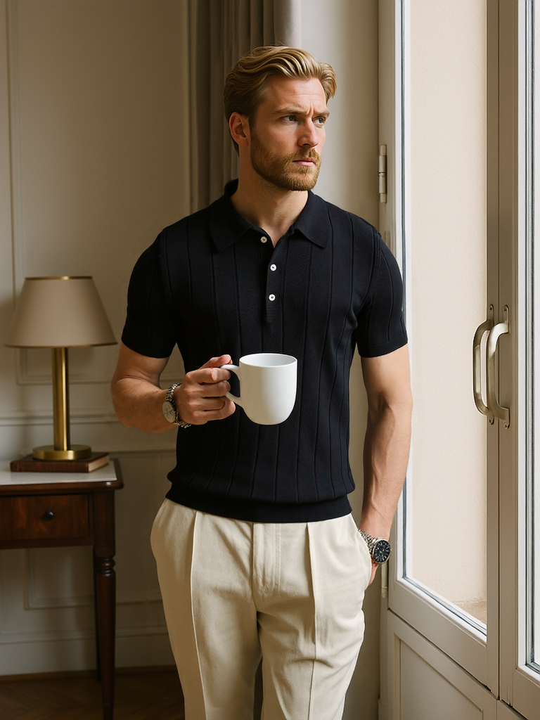 Polo coupe slim pour homme