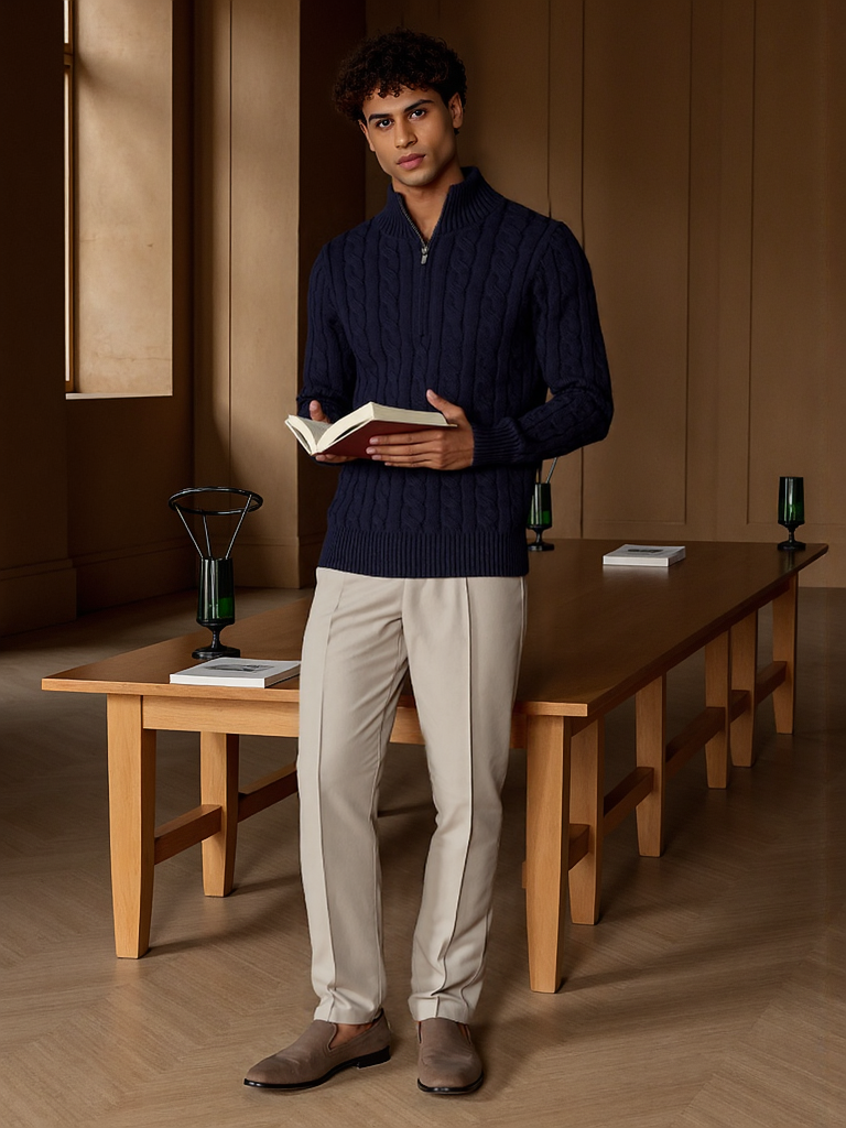 Pull demi-zip sur mesure