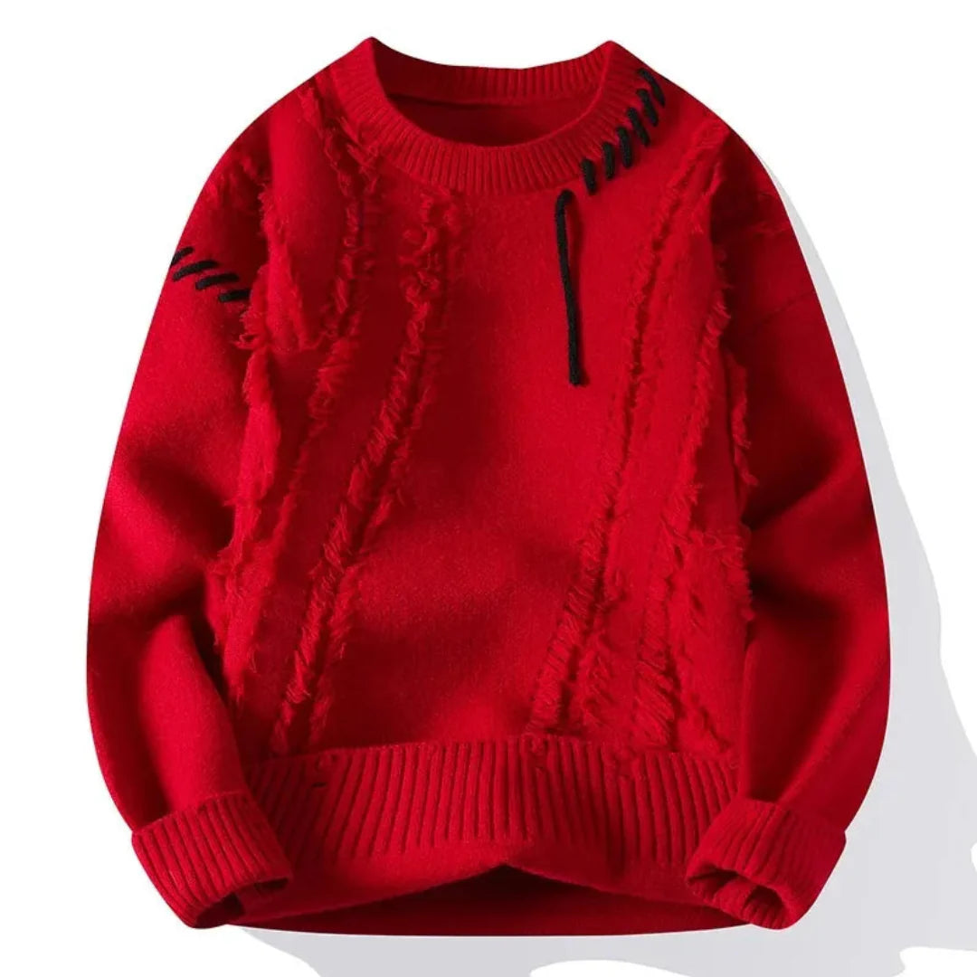 Textured Crewneck Sweater