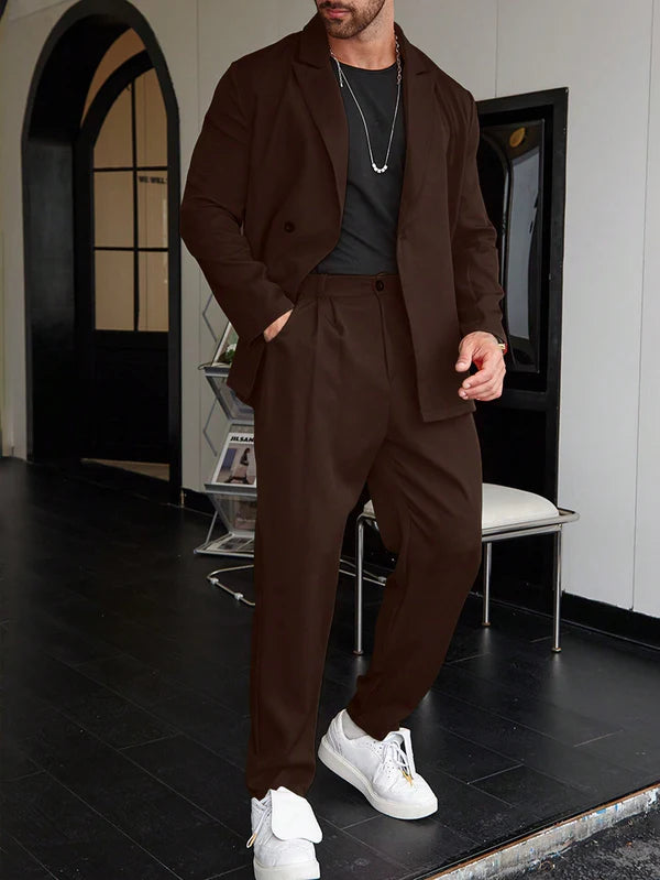 Men's Solid Suit Set