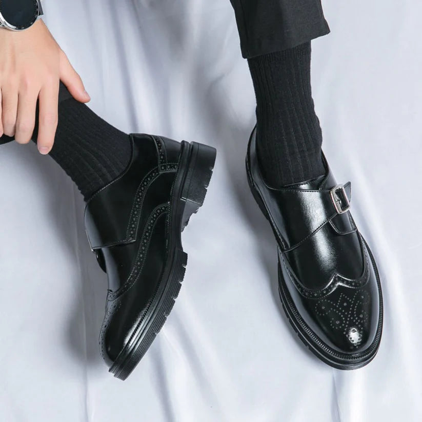 Wingtip Monk Strap Oxford Shoes