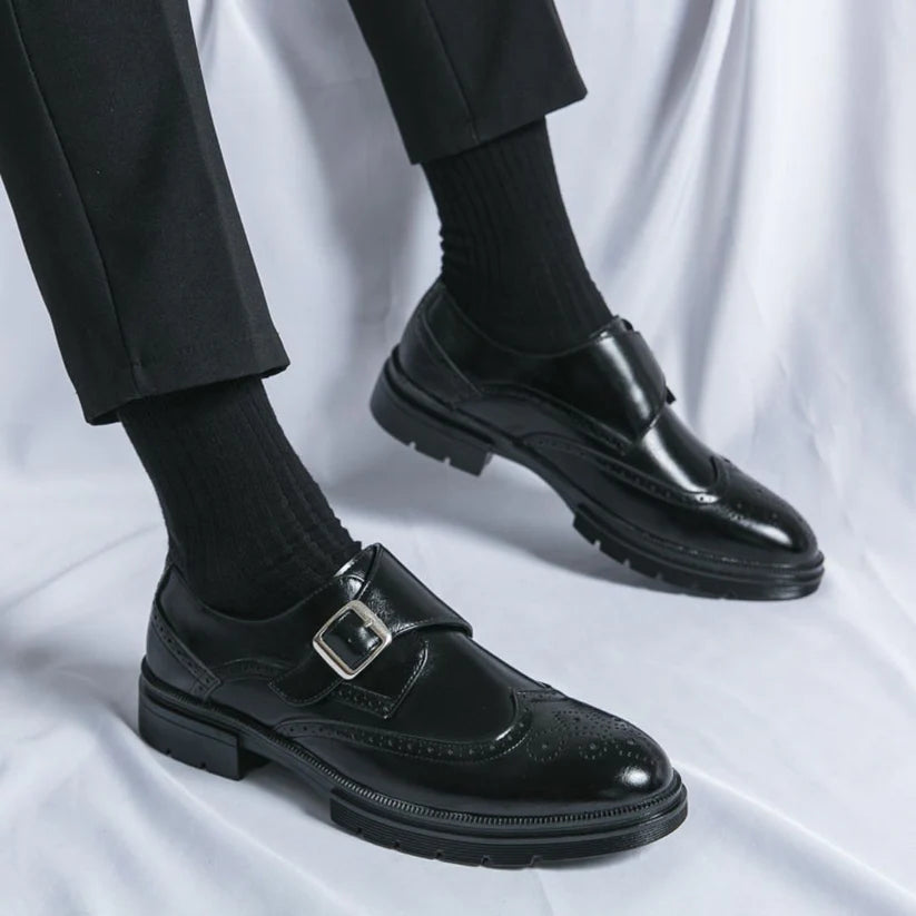 Wingtip Monk Strap Oxford Shoes