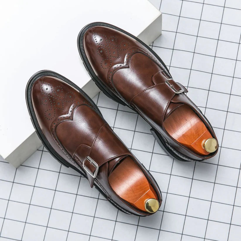 Wingtip Monk Strap Oxford Shoes