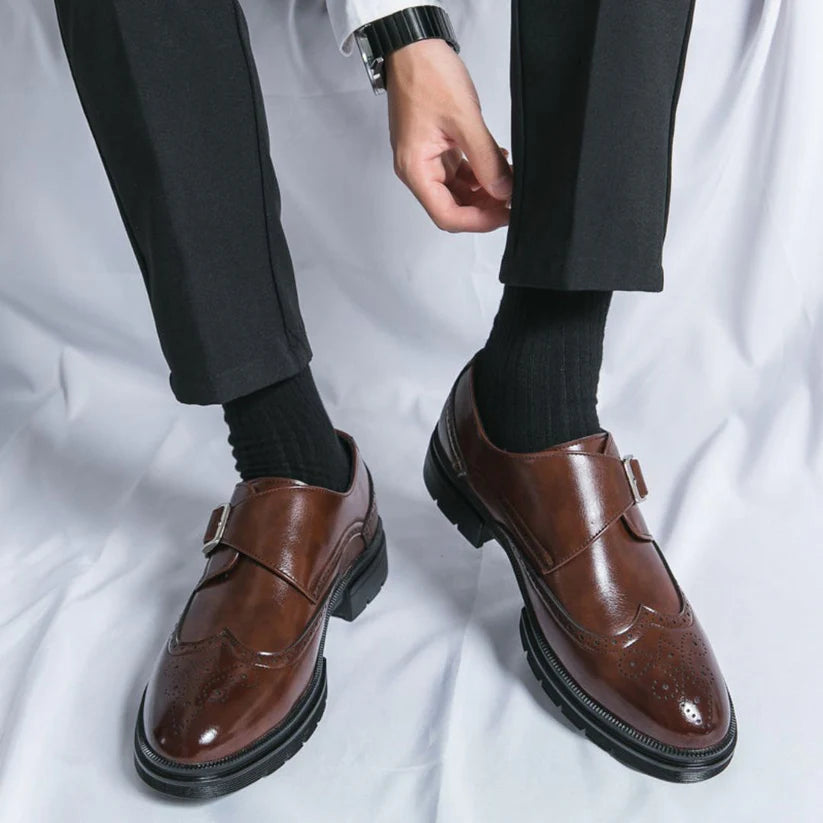 Wingtip Monk Strap Oxford Shoes