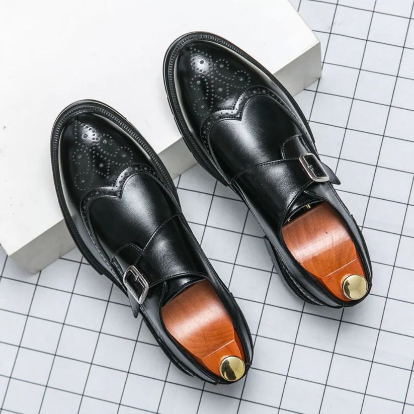 Wingtip Monk Strap Oxford Shoes