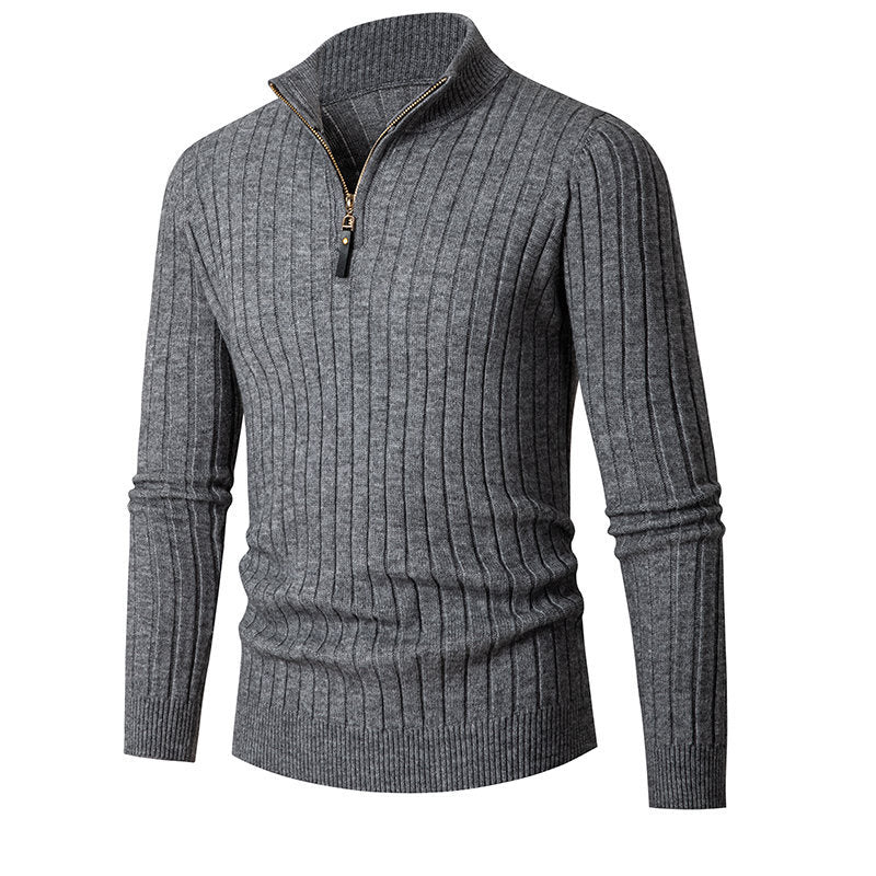 Pull en tricot demi-zip pour homme