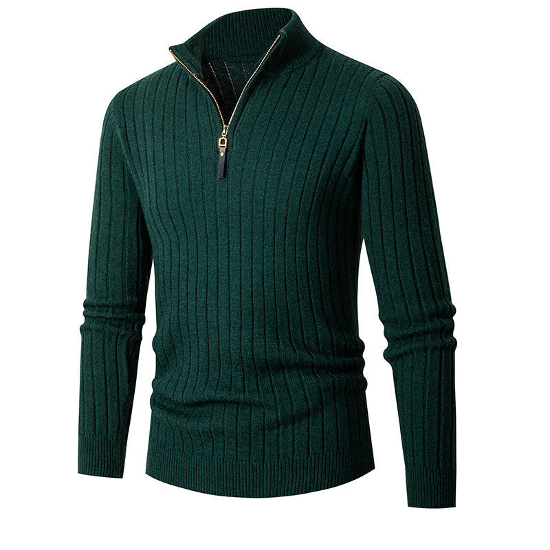 Pull en tricot demi-zip pour homme
