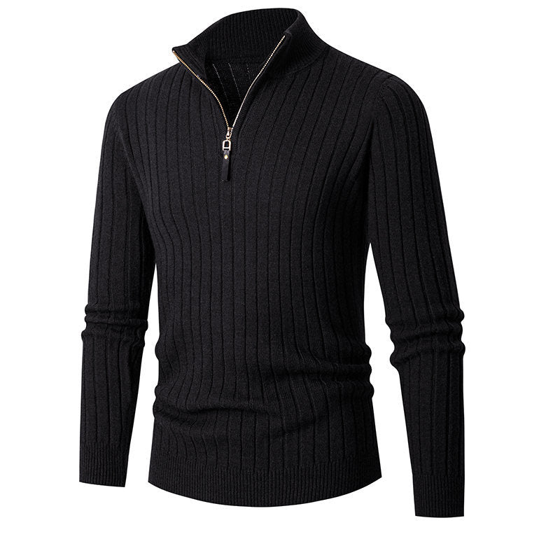 Pull en tricot demi-zip pour homme