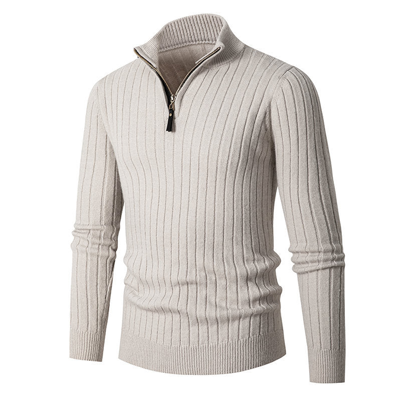 Pull en tricot demi-zip pour homme