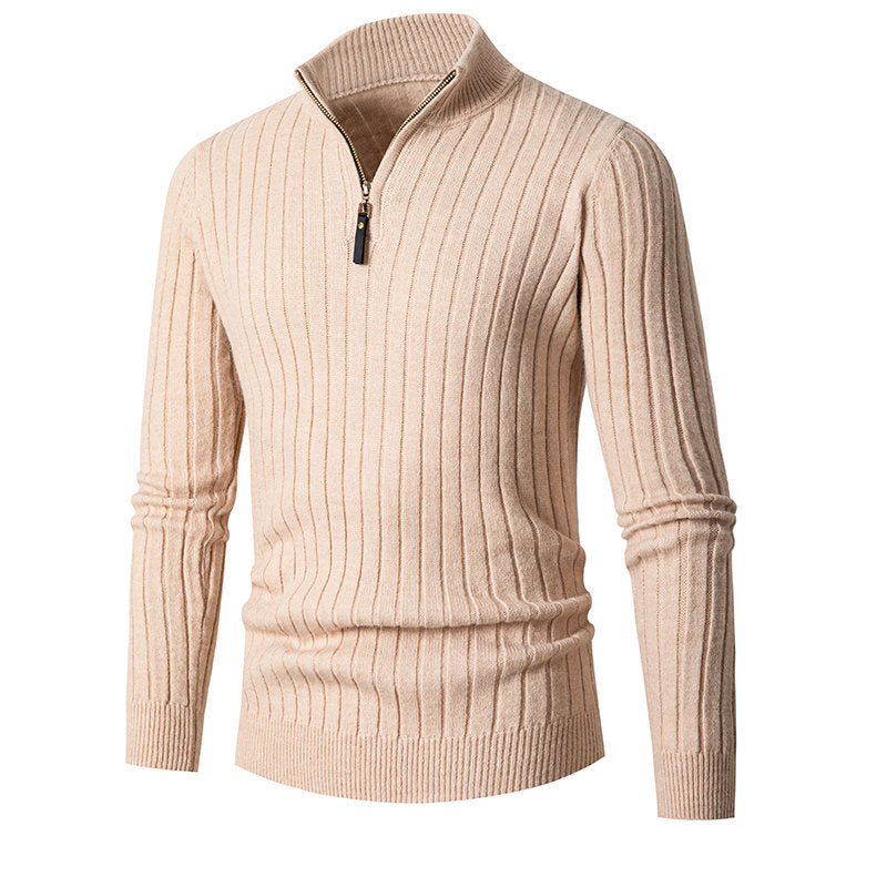 Pull en tricot demi-zip pour homme