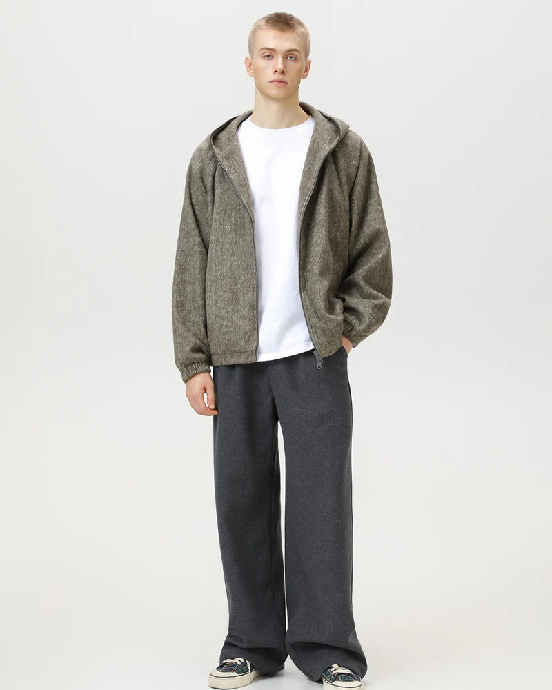 Wool Blend Hooded Jacket