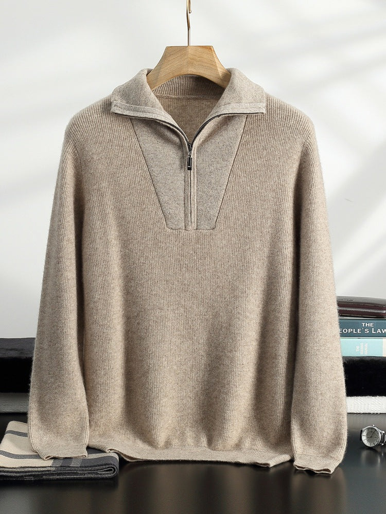 Pull en cachemire à demi-zip