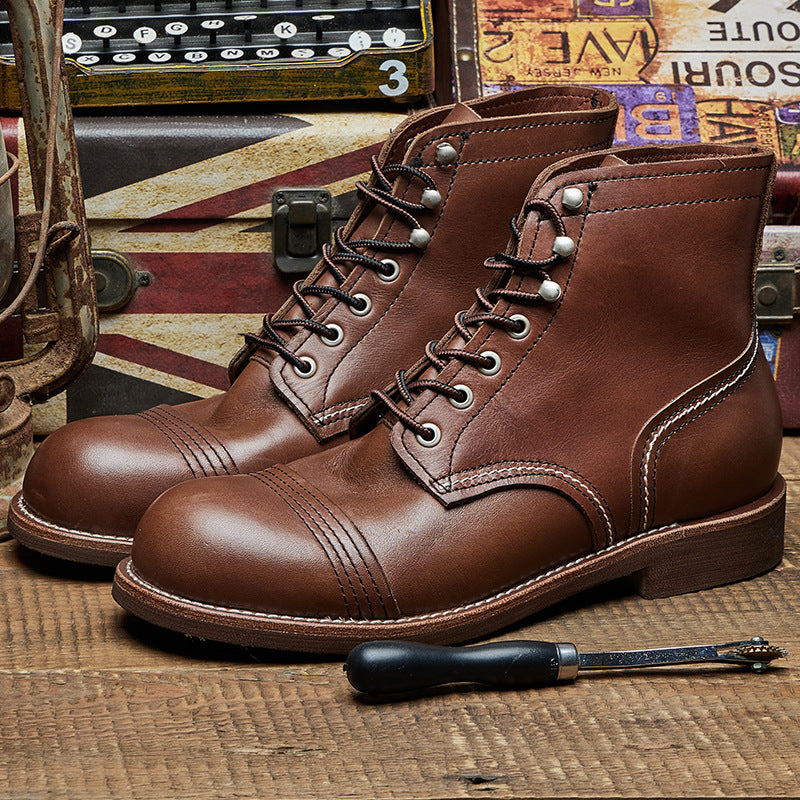 Leather Lace Up Boots